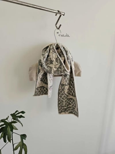 正韓EBA復古花紋針織圍巾 ( 7.7%羊毛)4